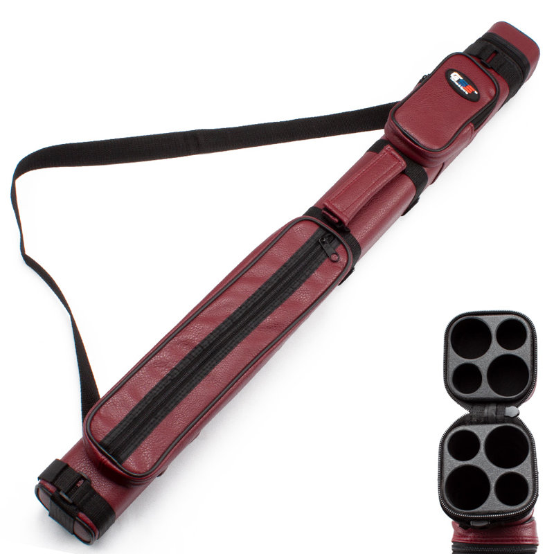 GSE Games Sports Expert 2x2 Deluxe Hard Billiard Pool Cue Stick Carrying Case Billiard Cue Case Billiards Accessories Square Burgundy